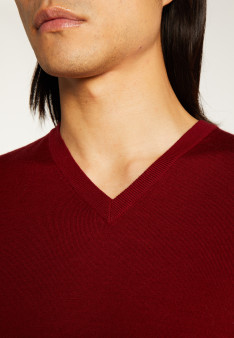 Pull col V en laine mérinos - Elmo