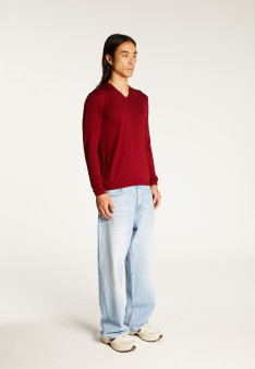 Pull col V en laine mérinos - Elmo