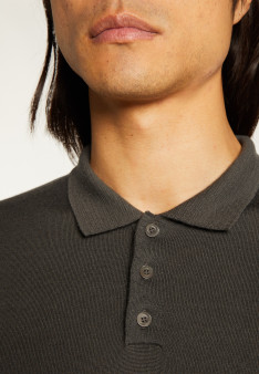 Pull col polo en laine mérinos pour homme