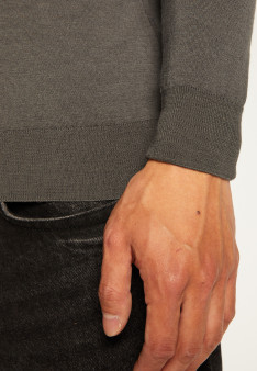 Pull col polo en laine mérinos pour homme