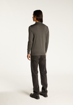 Pull col polo en laine mérinos pour homme