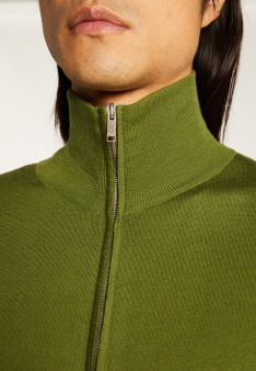 Zipped vest with logo in merino wool - Estian