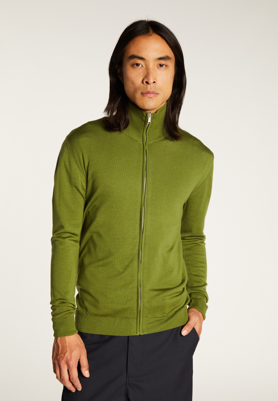 Zipped vest with logo in merino wool - Estian