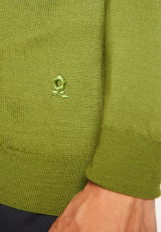 Zipped vest with logo in merino wool - Estian