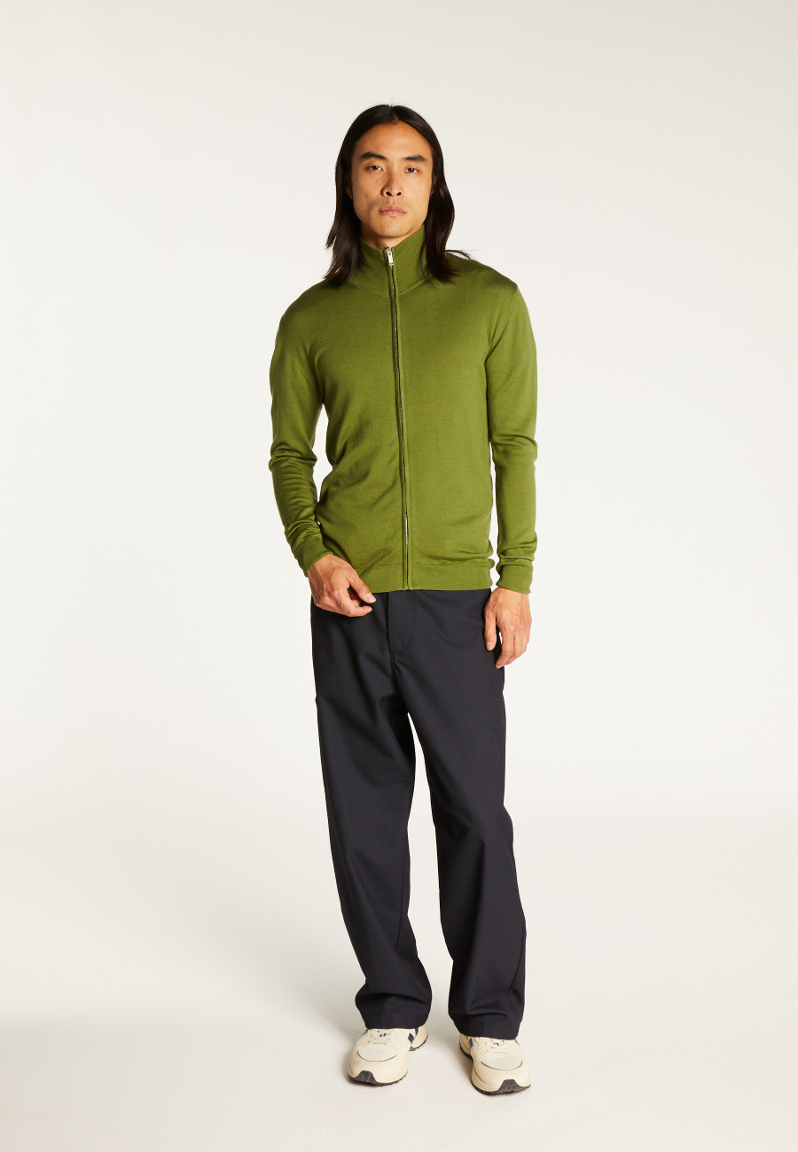 Gilet zippé avec logo en laine mérinos - Estian