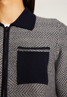 Veste zippée en laine mérinos - Dinesh