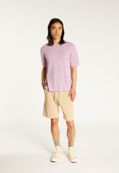 T-shirt col rond en coton brossé - Don