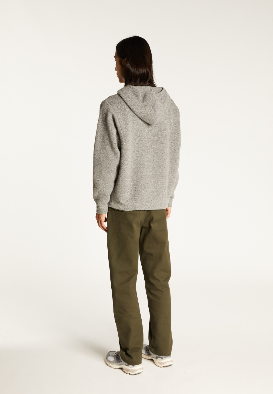 Hooded hoodie with pockets in wool and cashmere - Fabio