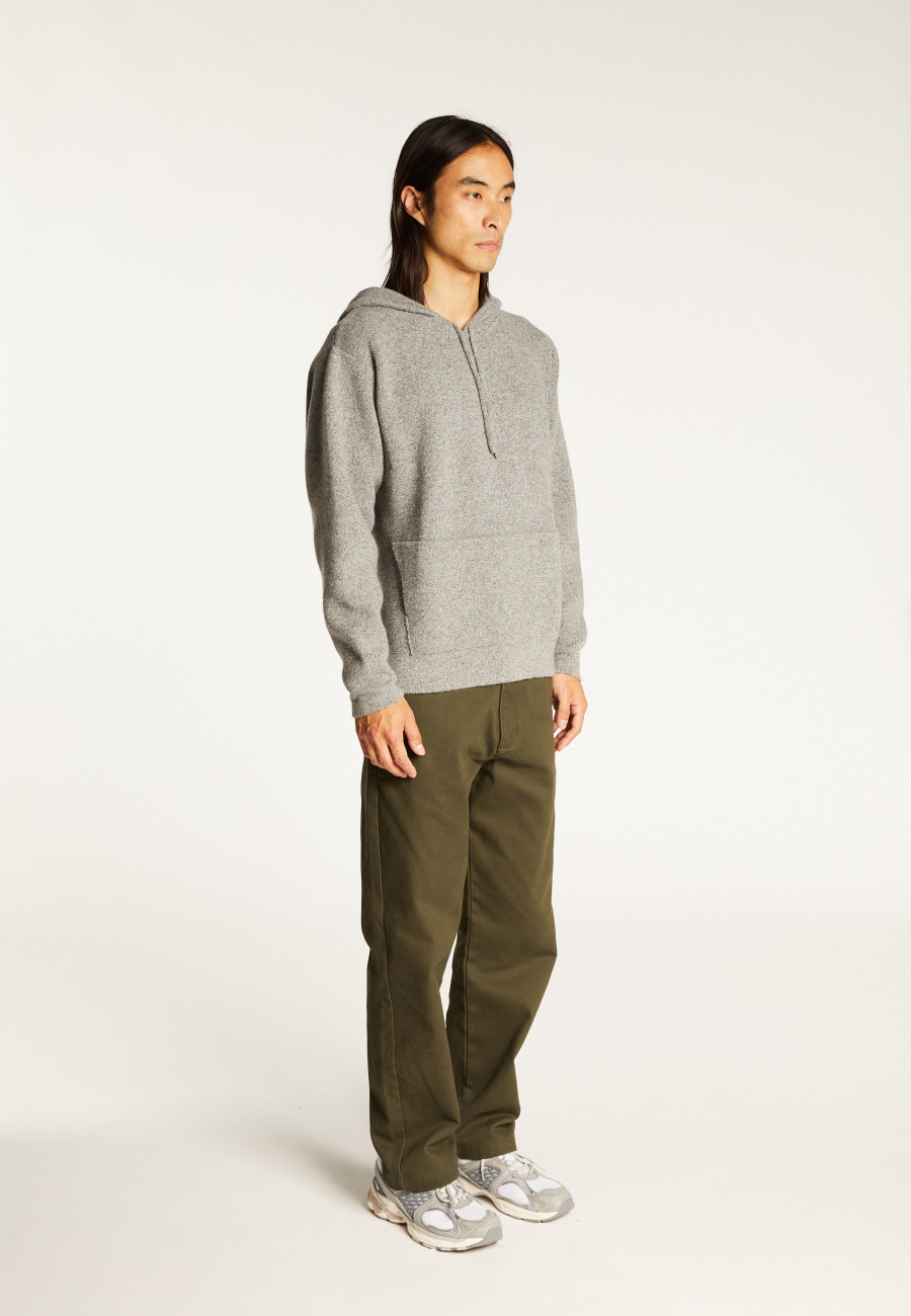 Hooded hoodie with pockets in wool and cashmere - Fabio