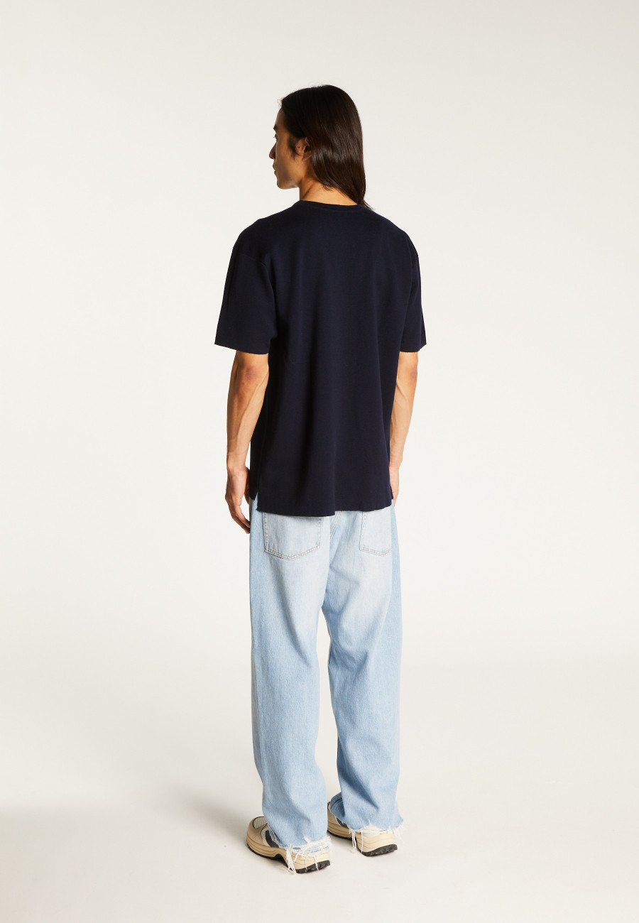 Loose t-shirt with pocket in merino wool - Florentin
