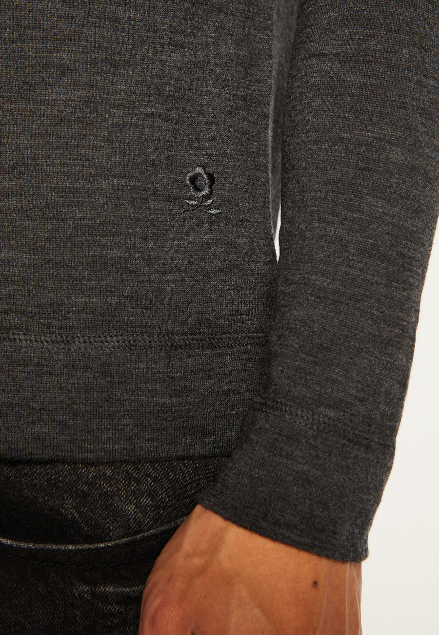 Pull col roulotté laine mérinos - Rythme