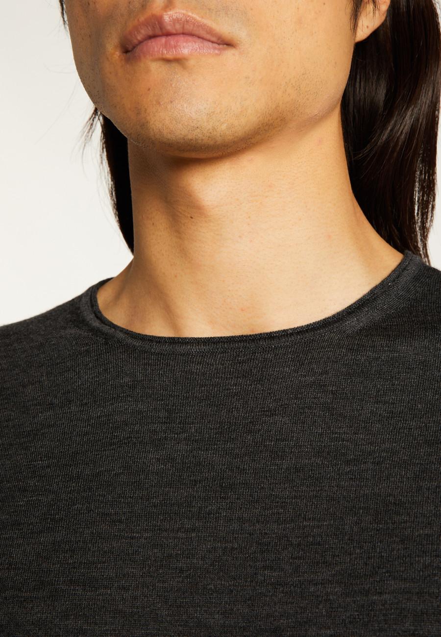 Pull col roulotté laine mérinos - Rythme