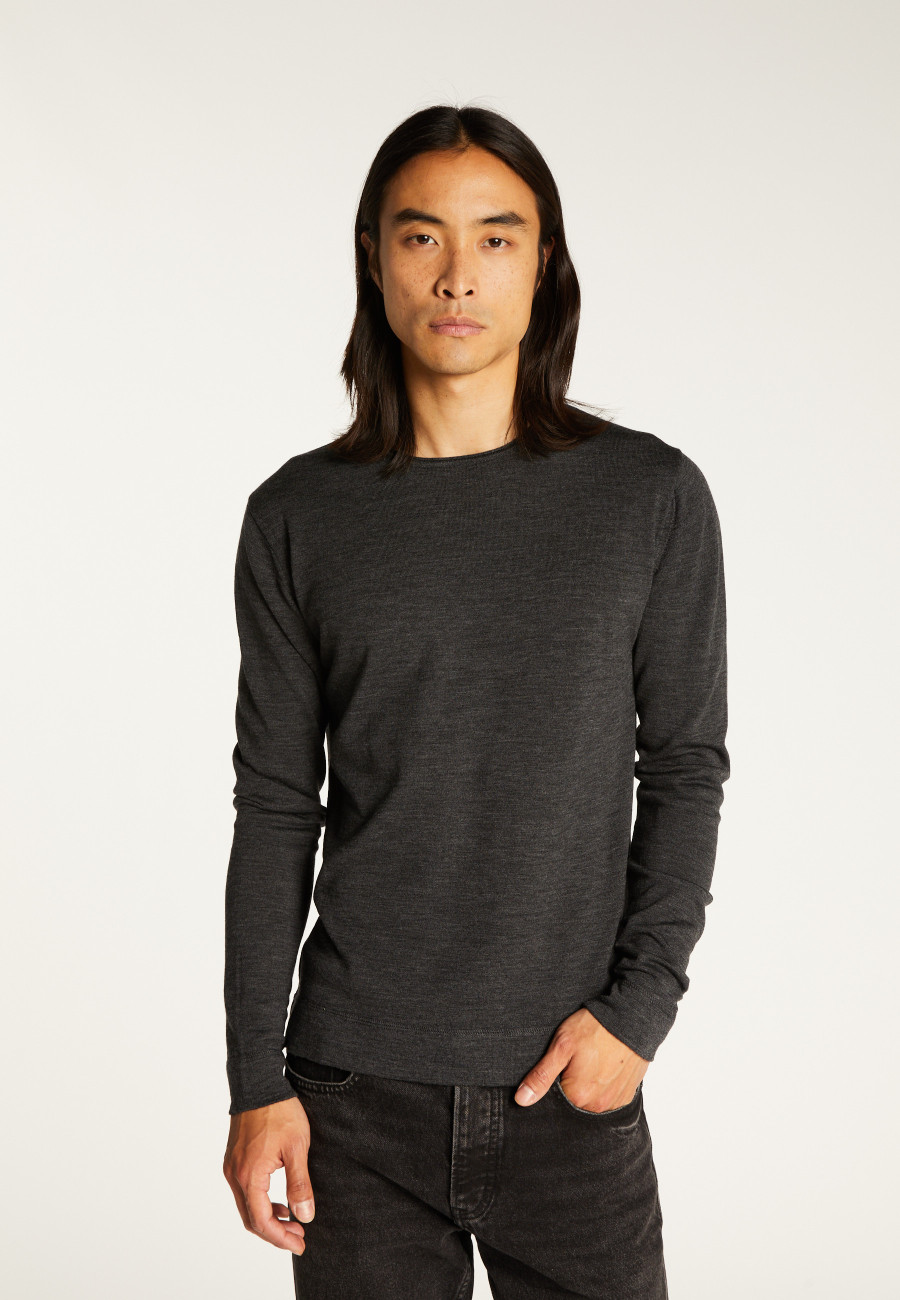 Pull col roulotté laine mérinos - Rythme