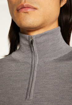 Pull col camionneur avec logo en laine mérinos