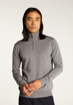 Pull col camionneur avec logo en laine mérinos