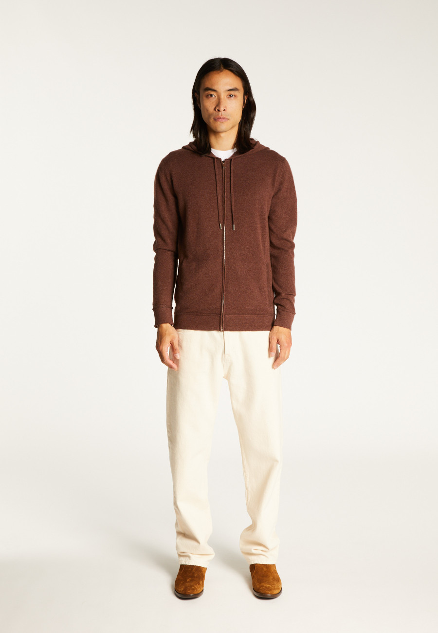 Gilet zippé à capuche en cachemire - Bradley