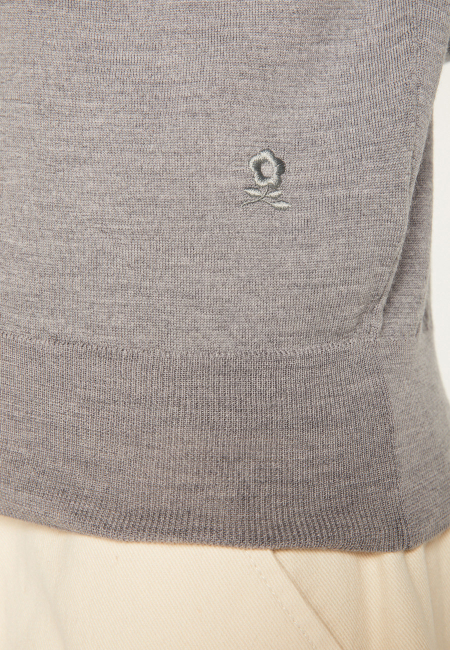 Sleeveless vest with logo in merino wool - Ernardo