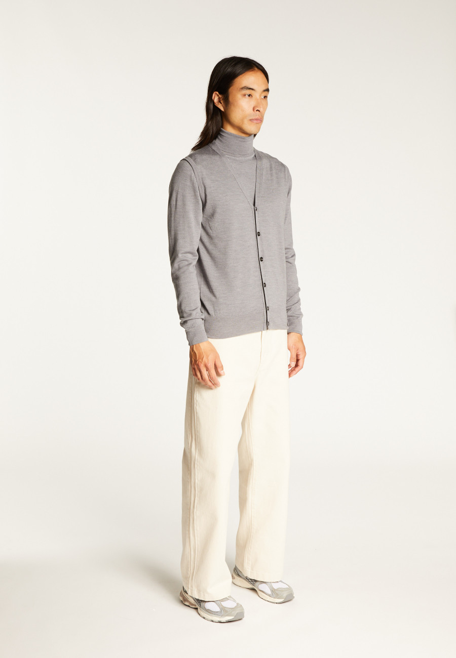 Sleeveless vest with logo in merino wool - Ernardo