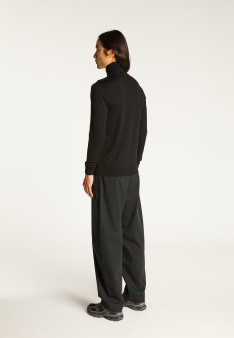 Zipped vest with logo in merino wool