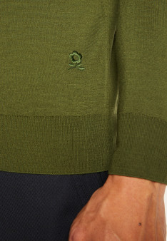 Gilet boutonné avec logo en laine mérinos