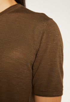 T-shirt col V en lin flammé - Reuben