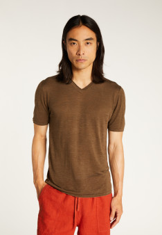 T-shirt col V en lin flammé - Reuben