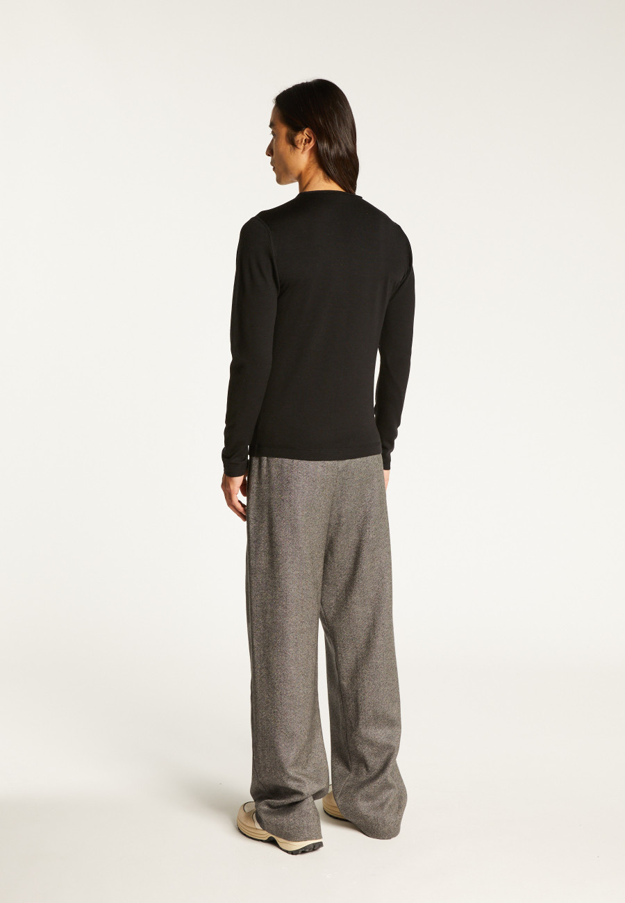 Wool sweater with Tunisian collar - Bono