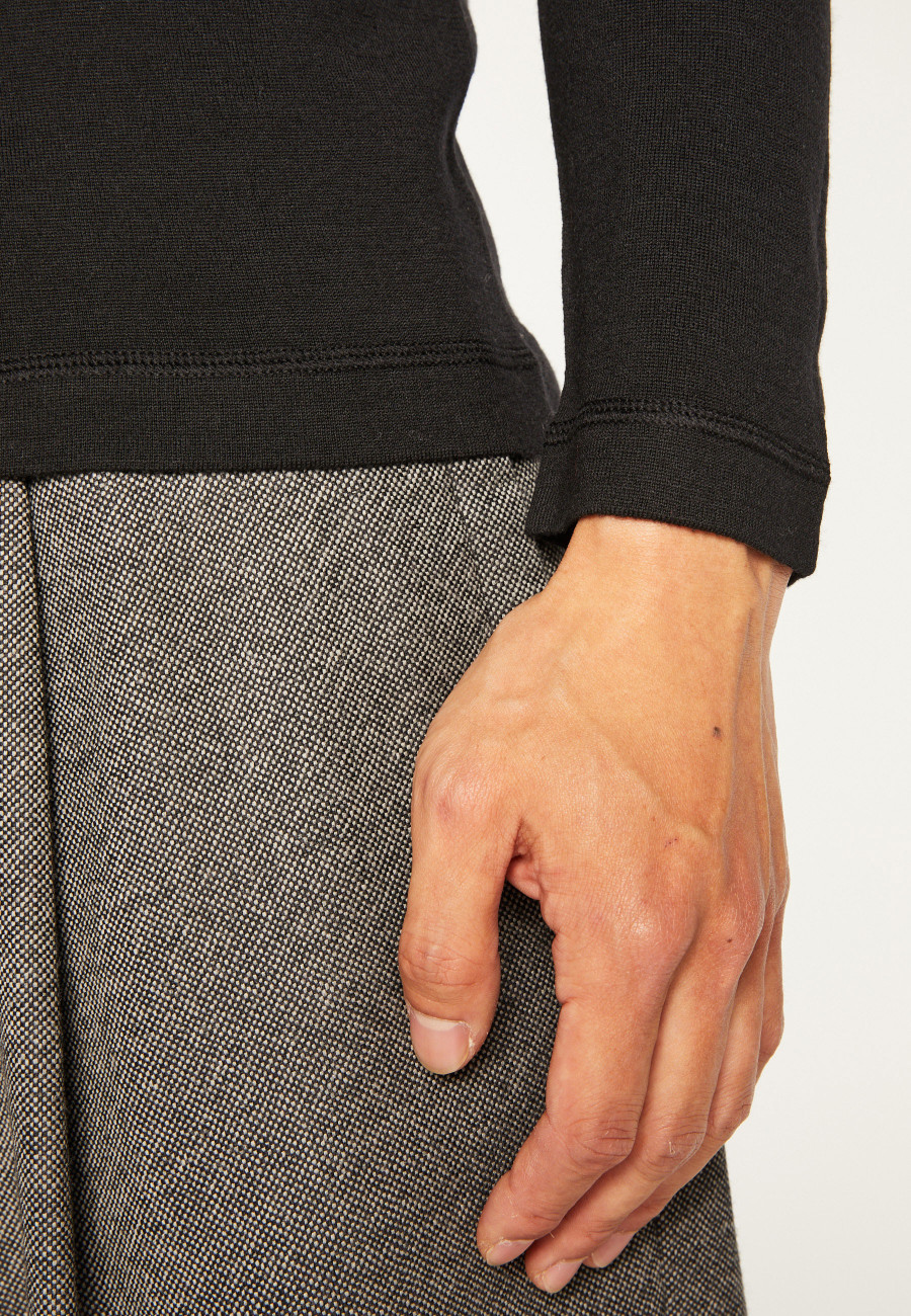 Wool sweater with Tunisian collar - Bono
