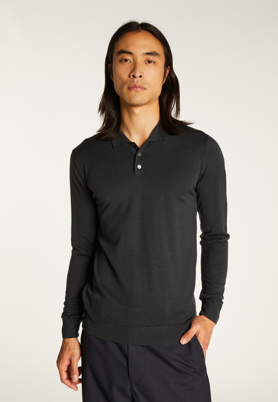 Pull col polo en laine mérinos - Eni