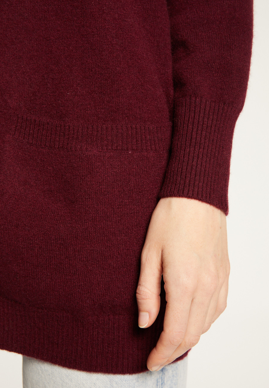 Long cardigan with pockets in cashmere - Blush