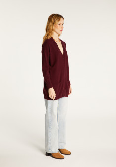 Long cardigan with pockets in cashmere