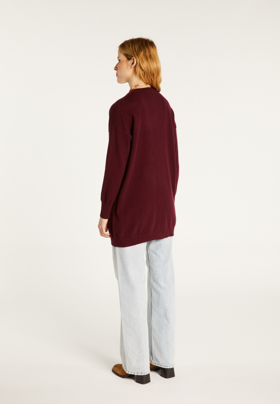 Long cardigan with pockets in cashmere - Blush