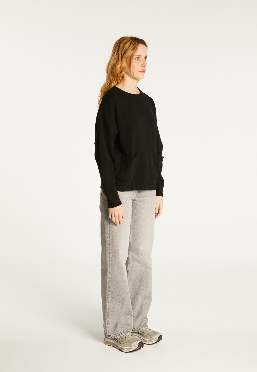 Loose-fit recycled cashmere sweater with pockets - Davina
