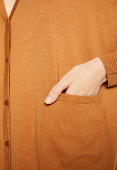 Cardigan boutonné à poches en laine mérinos - Ava