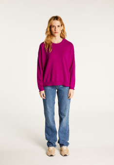 Loose-fit buttoned cashmere round-neck sweater - Acene