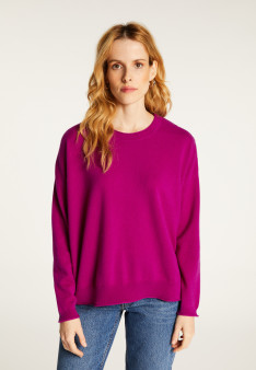 Loose-fit buttoned cashmere round-neck sweater - Acene