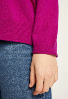 Loose-fit buttoned cashmere round-neck sweater - Acene