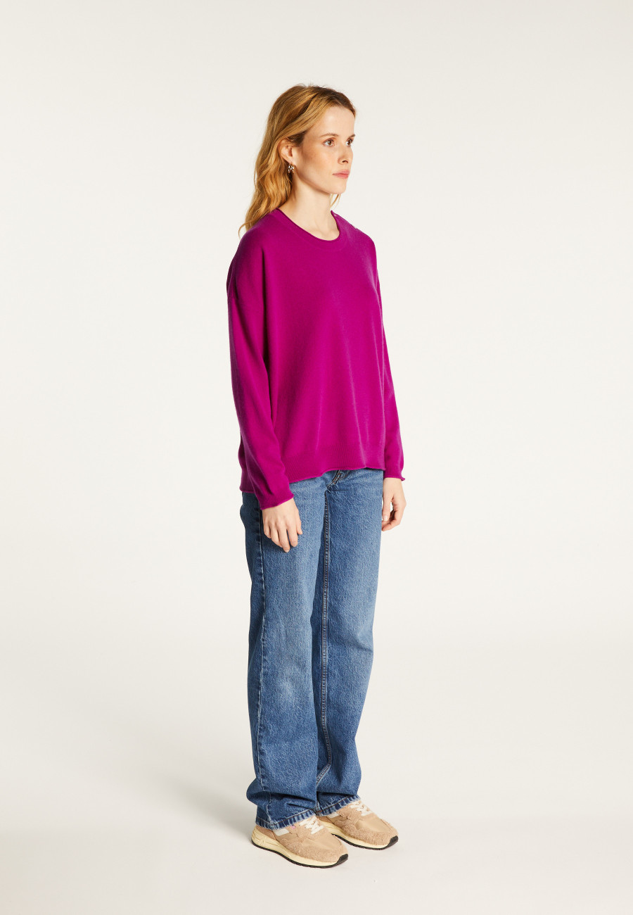 Loose-fit buttoned cashmere round-neck sweater - Acene
