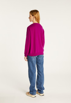 Loose-fit buttoned cashmere round-neck sweater - Acene