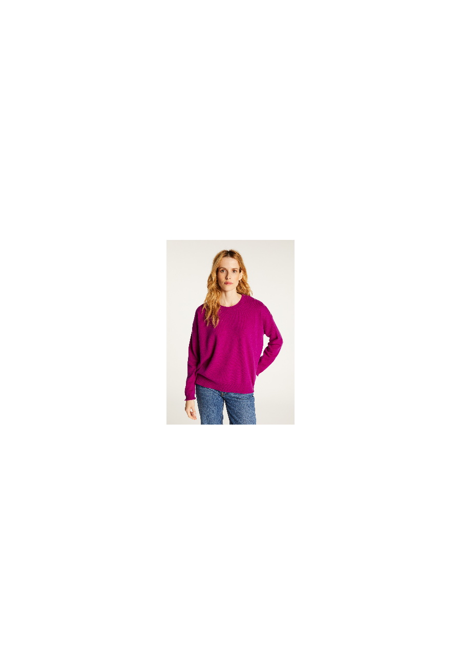 Loose-fit buttoned cashmere round-neck sweater - Acene