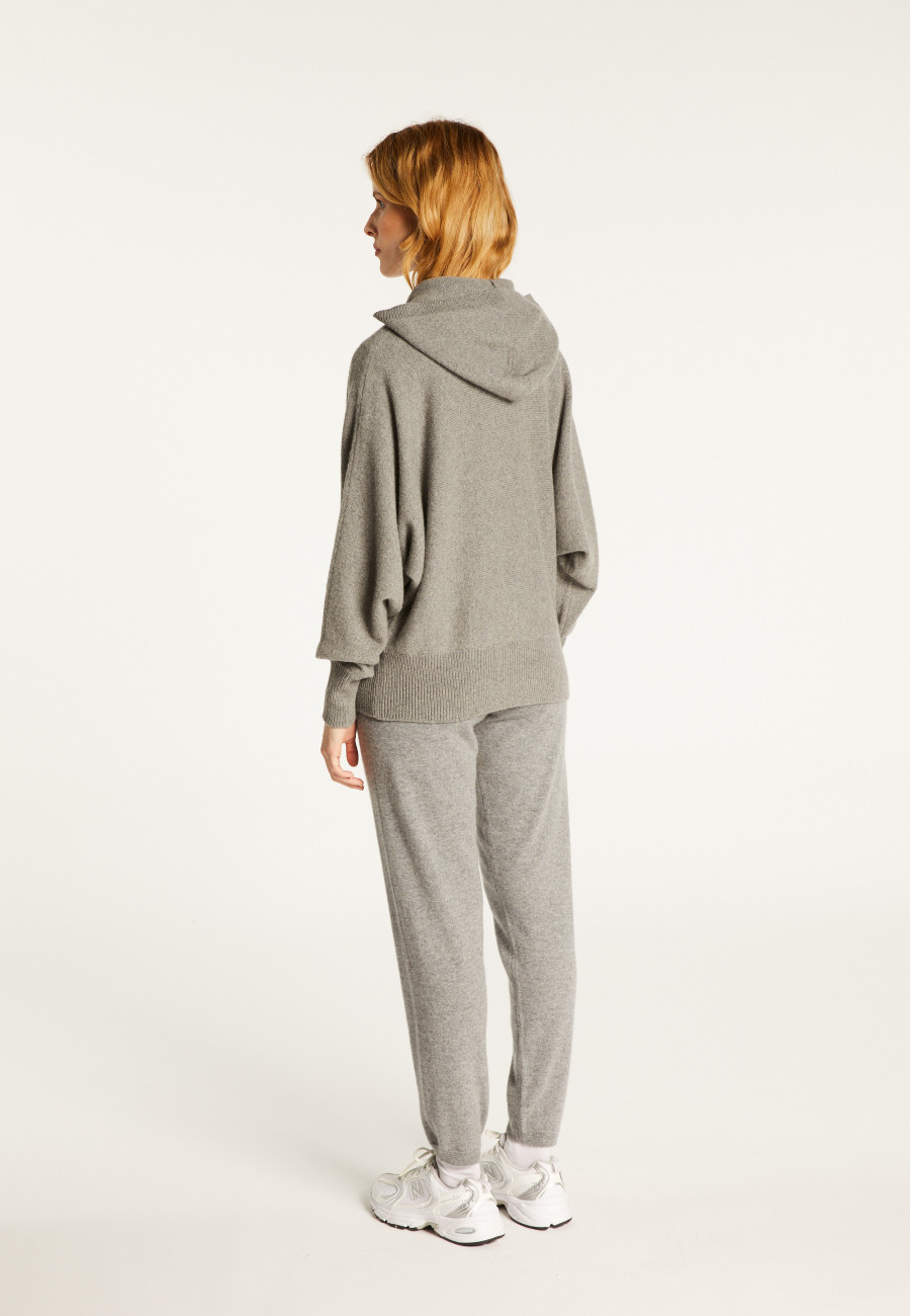 Zipped cashmere blend hooded cardigan - Albin