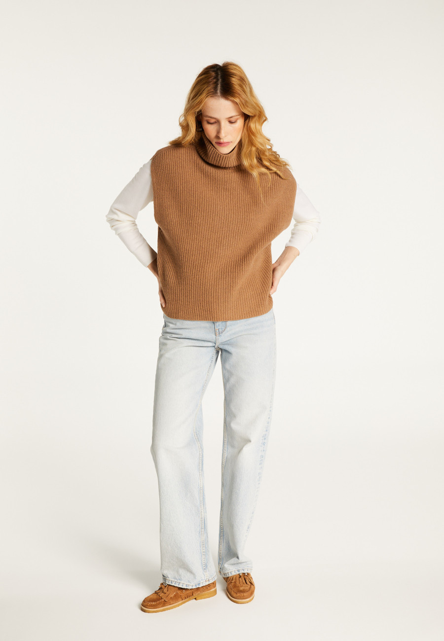 Cashmere blend sleeveless high-neck sweater - Dalya