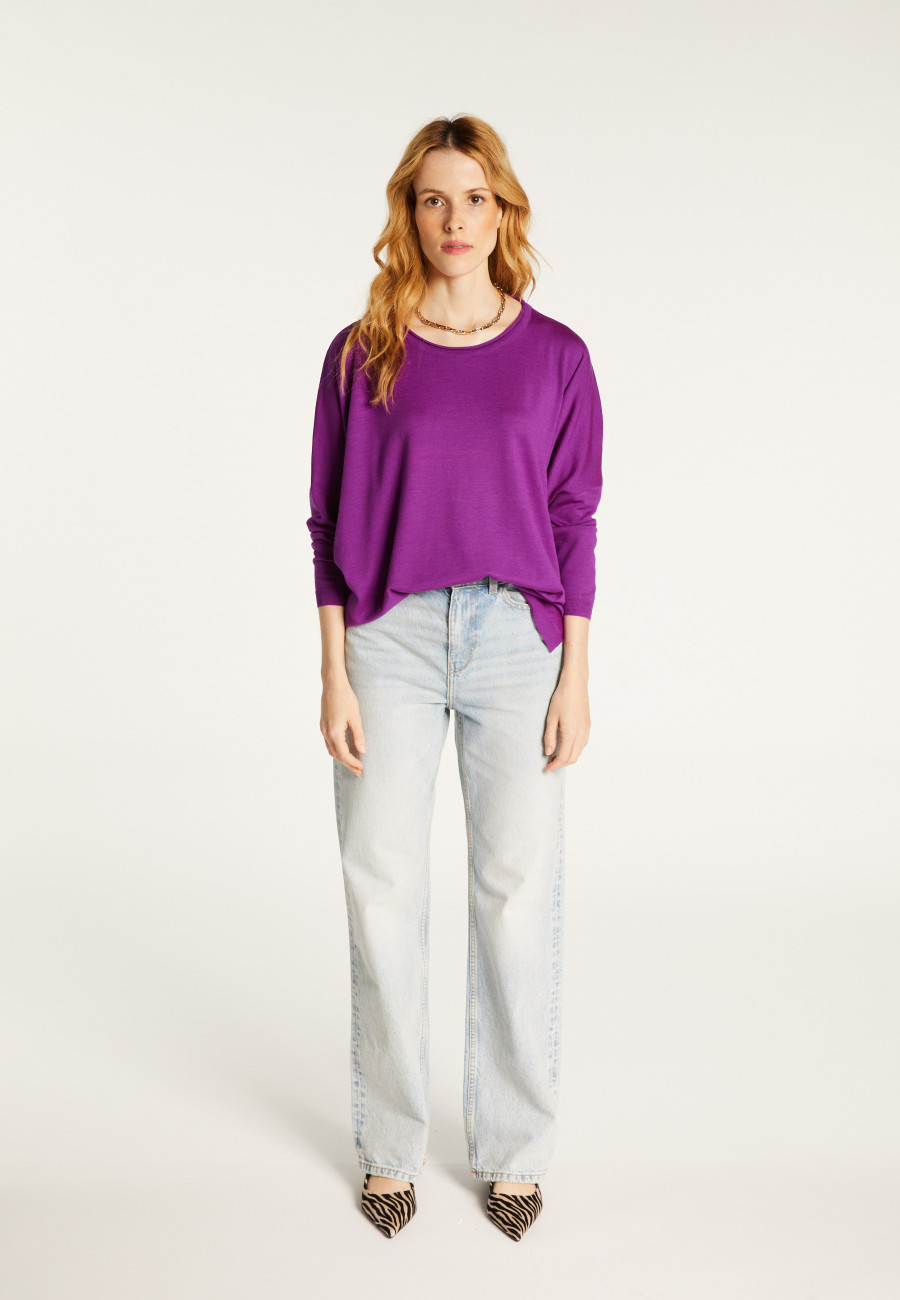 Pull ample col rond en laine mérinos - Azel