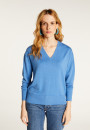 Merino wool V-neck sweater with slits - Aurora