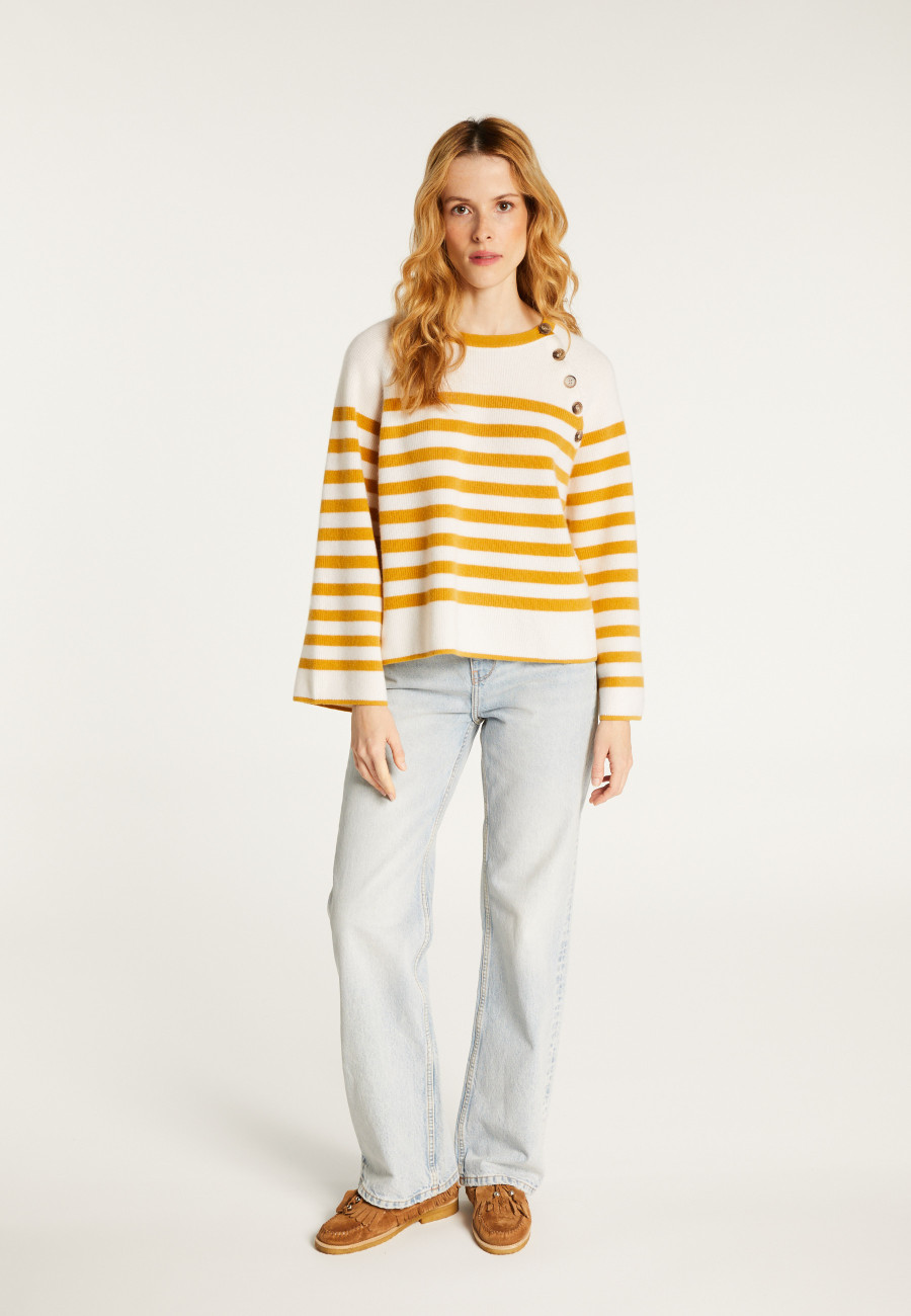 Sailor sweater in cashmere with loose sleeves - Gaelle