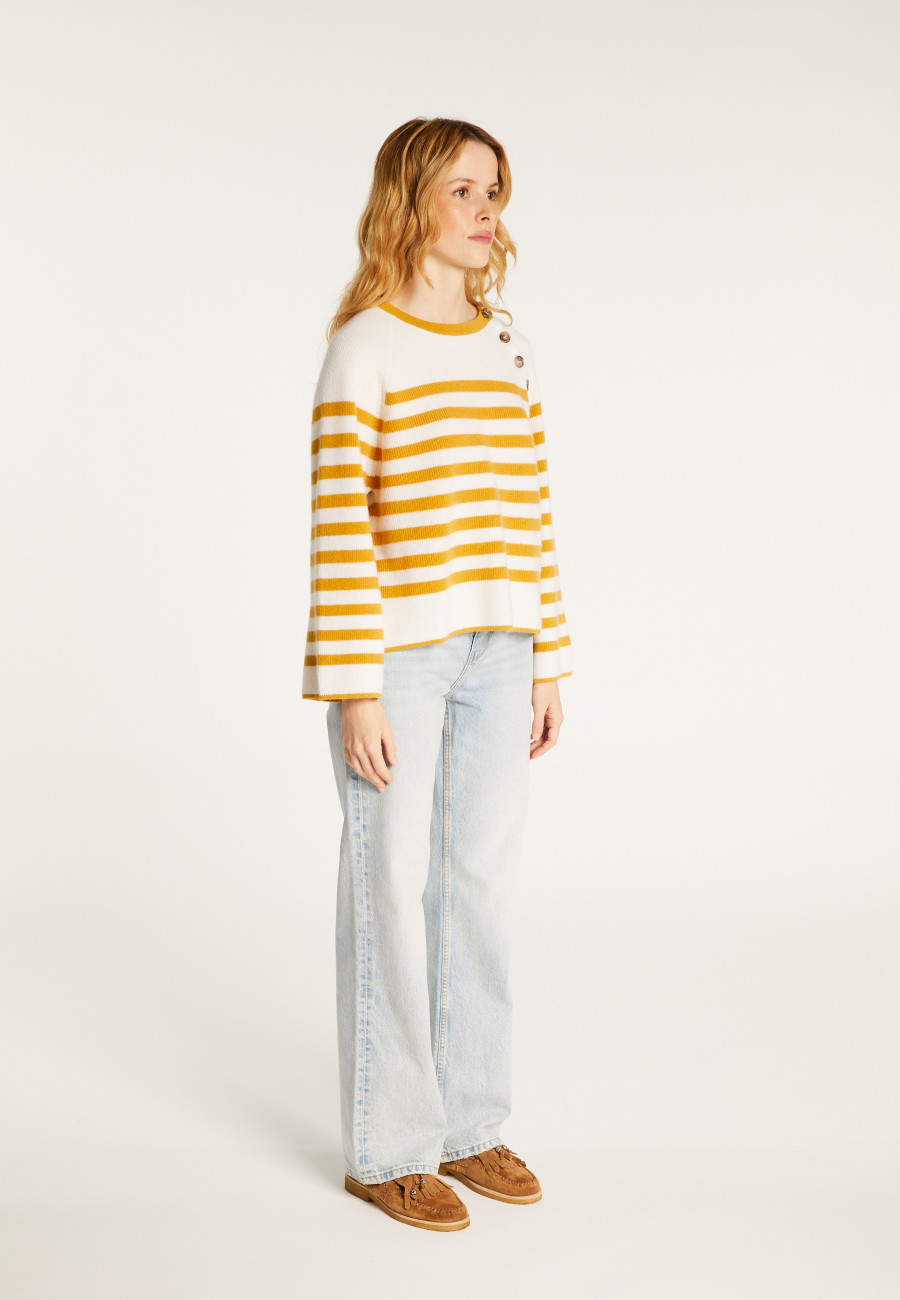 Sailor sweater in cashmere with loose sleeves - Gaelle