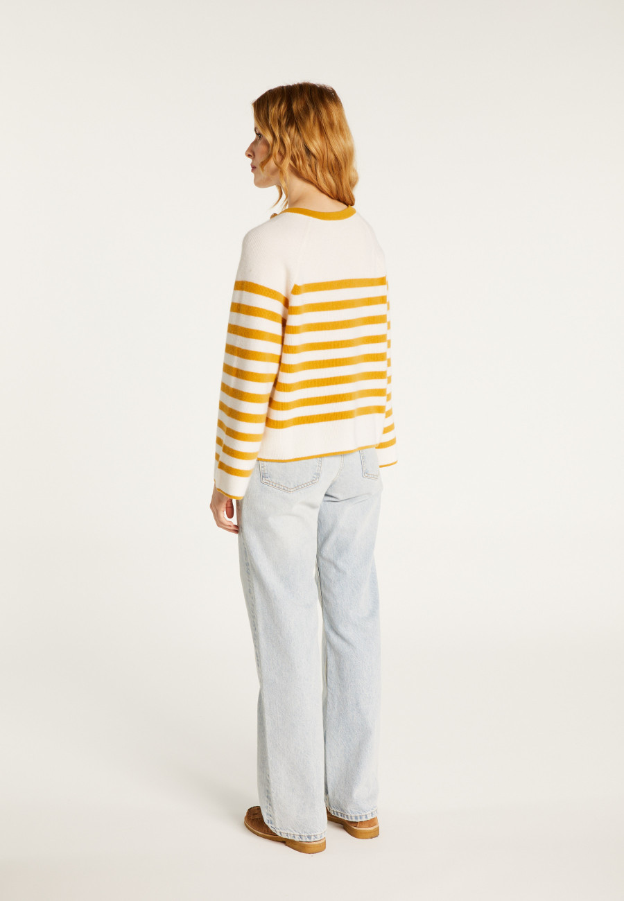Sailor sweater in cashmere with loose sleeves - Gaelle