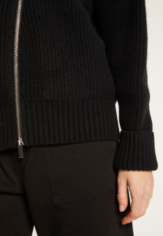Asymmetrical wool and cashmere zip jacket - Gwenn