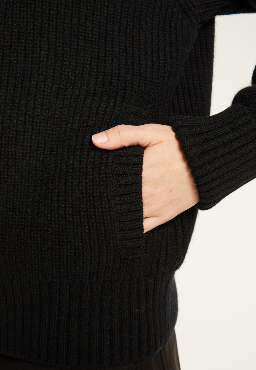 Asymmetrical wool and cashmere zip jacket - Gwenn