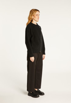 Asymmetrical wool and cashmere zip jacket - Gwenn